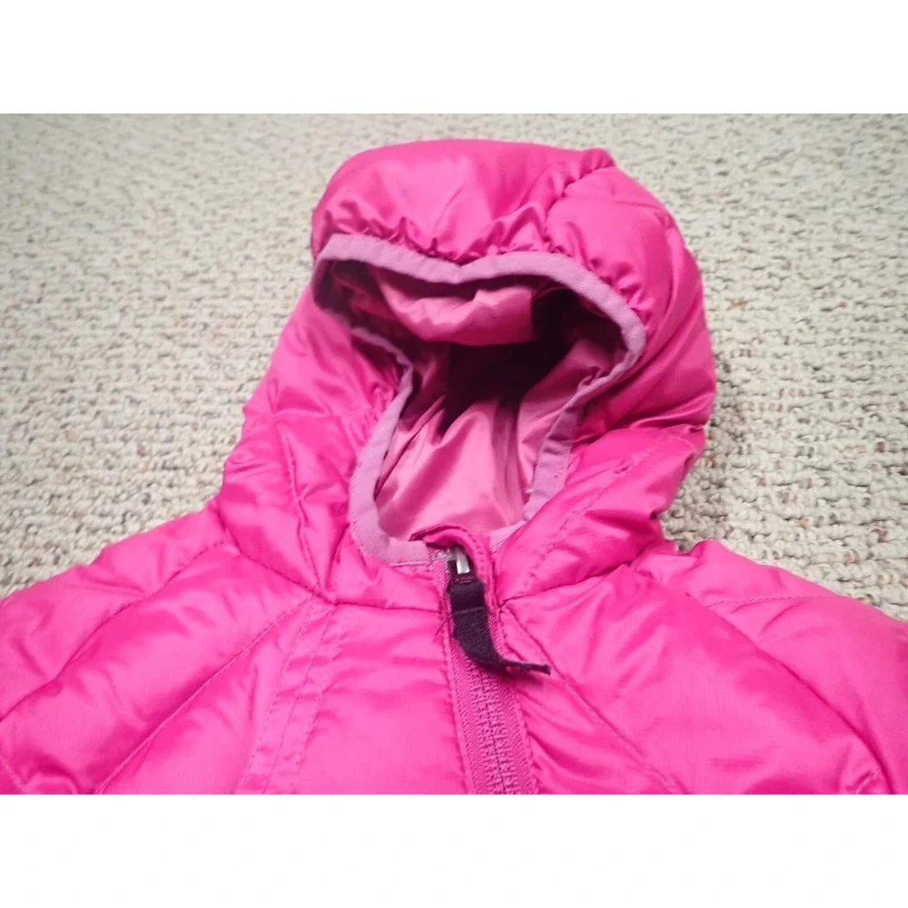 REI Bunting‎ Snowsuit Girls 6M Pink Excellent Down Insulated Quilted Hooded